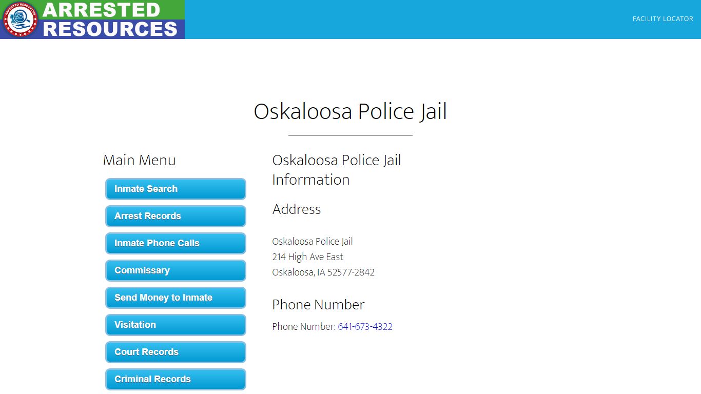 Oskaloosa Police Jail - Inmate Search - Oskaloosa, IA
